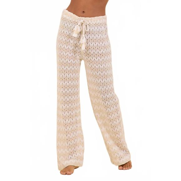 VINTAGE HAVANA Pants - NEW VINTAGE HAVANA cabana stripe textured woven pant in beige